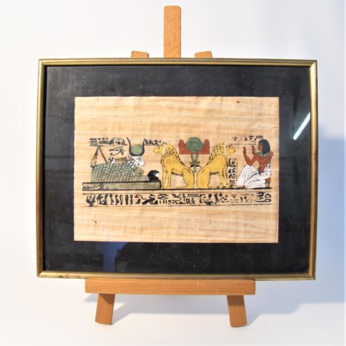 2 tableaux Egyptiens sur papyrus.
