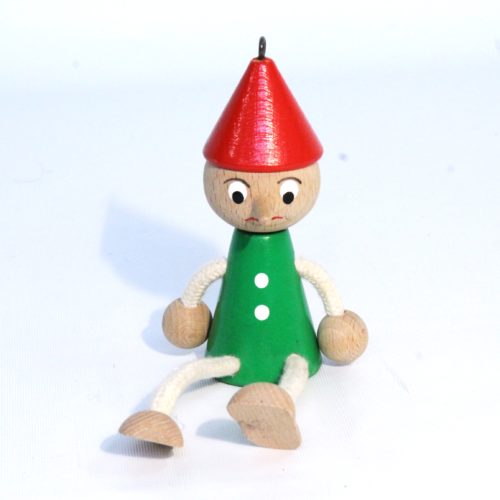 Pinocchio en bois , assis 13 cm