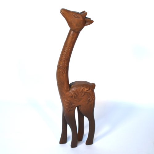 Statuette girafe en bois