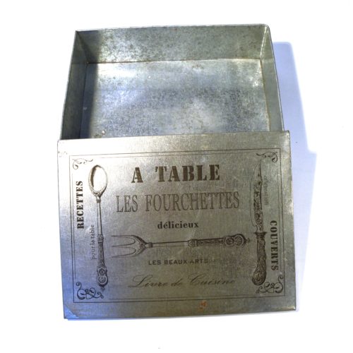 Boîte en métal “A TABLE les fourchettes délicieux”