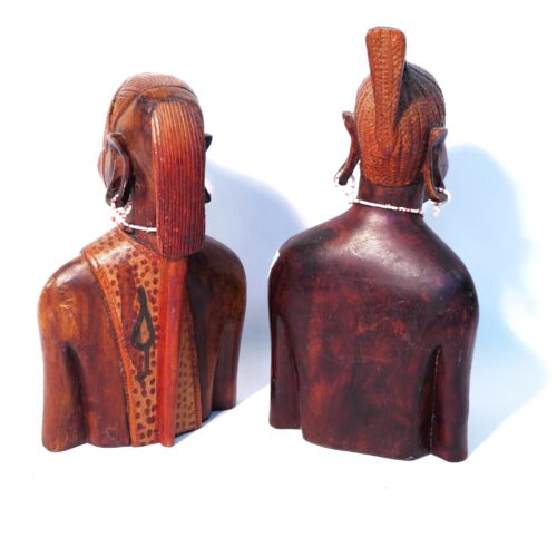2 statuettes buste africaines