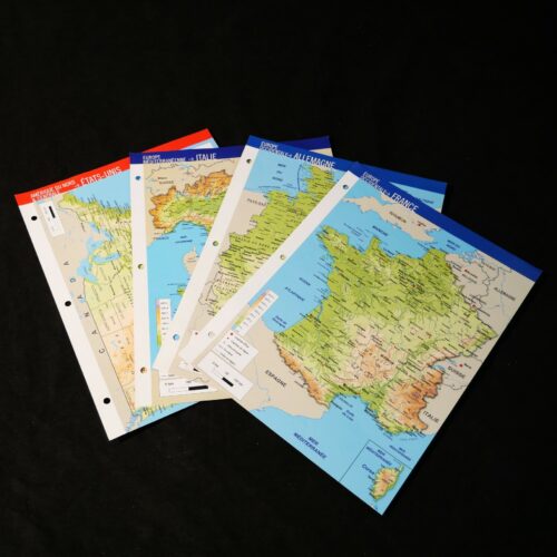 Lot de 4 fiches pays éditions Atlas