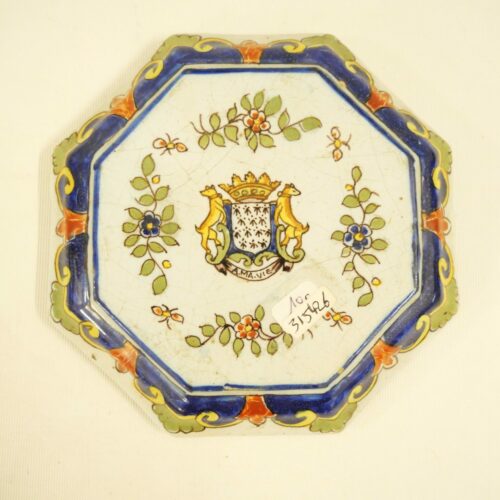 Dessous de plat faience de Dèsvres Armoiries de BRETAGNE