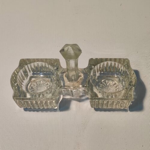 Salière poivrière vintage bulles verre taillé