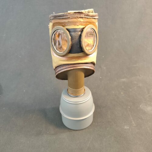 Masque à gaz français défense passive + boîte métallique – Seconde Guerre Mondiale (1938)