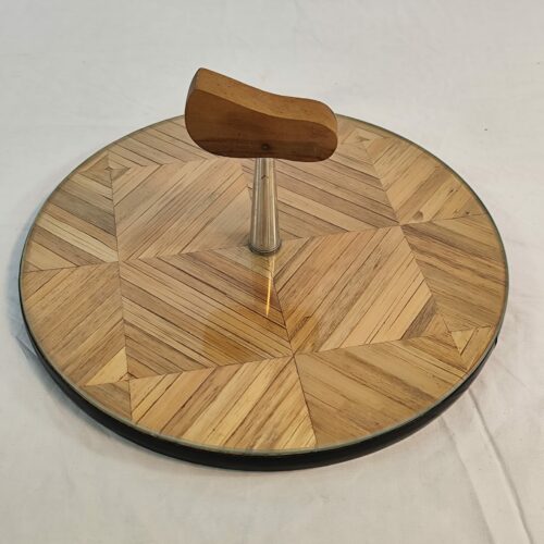 Plateau À Fromage Marqueterie De Paille Design Année 70
