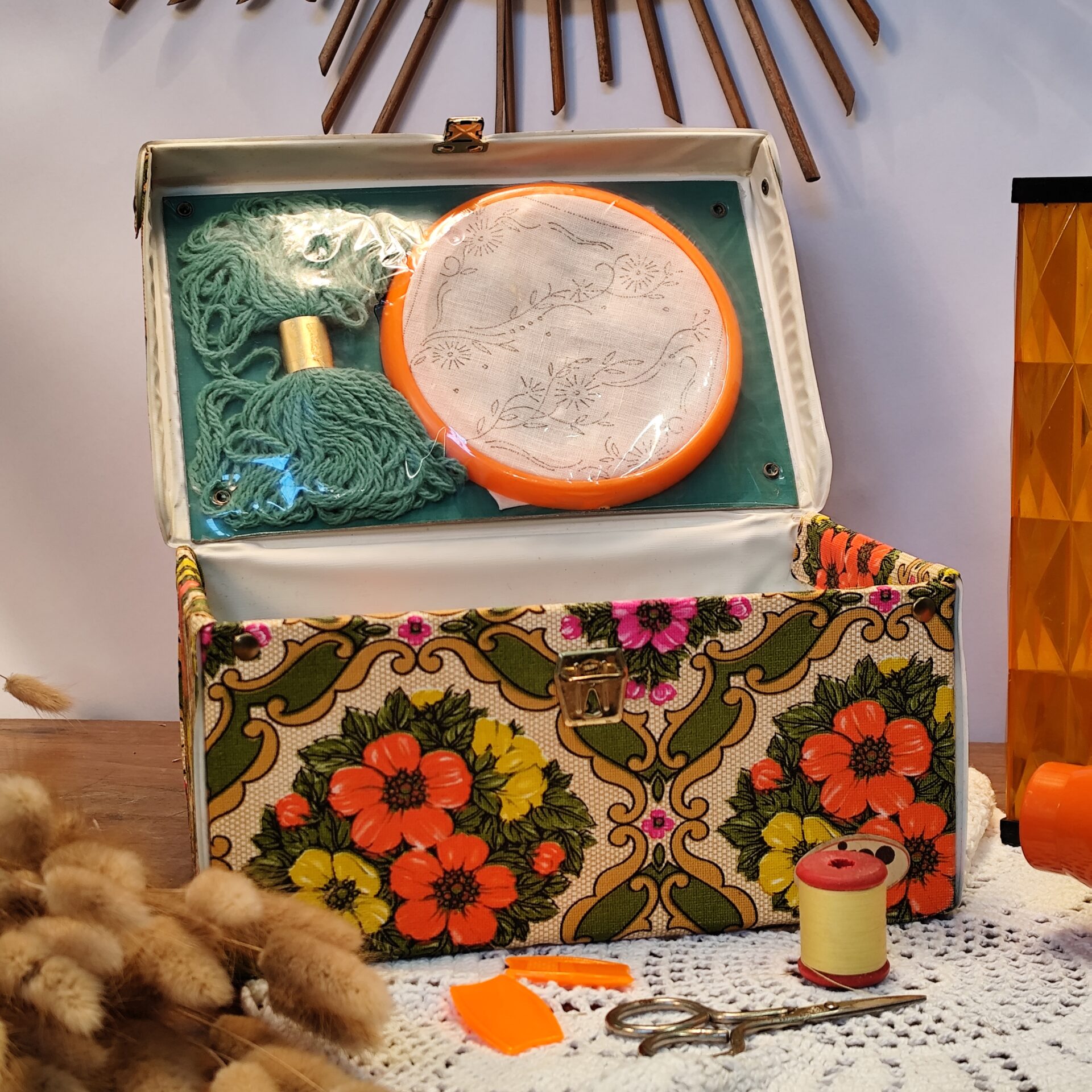 Joyeee Kit Couture Vintage Bois Premium - Complet Avec Accessoires Pour Réparations Urgences Voyage