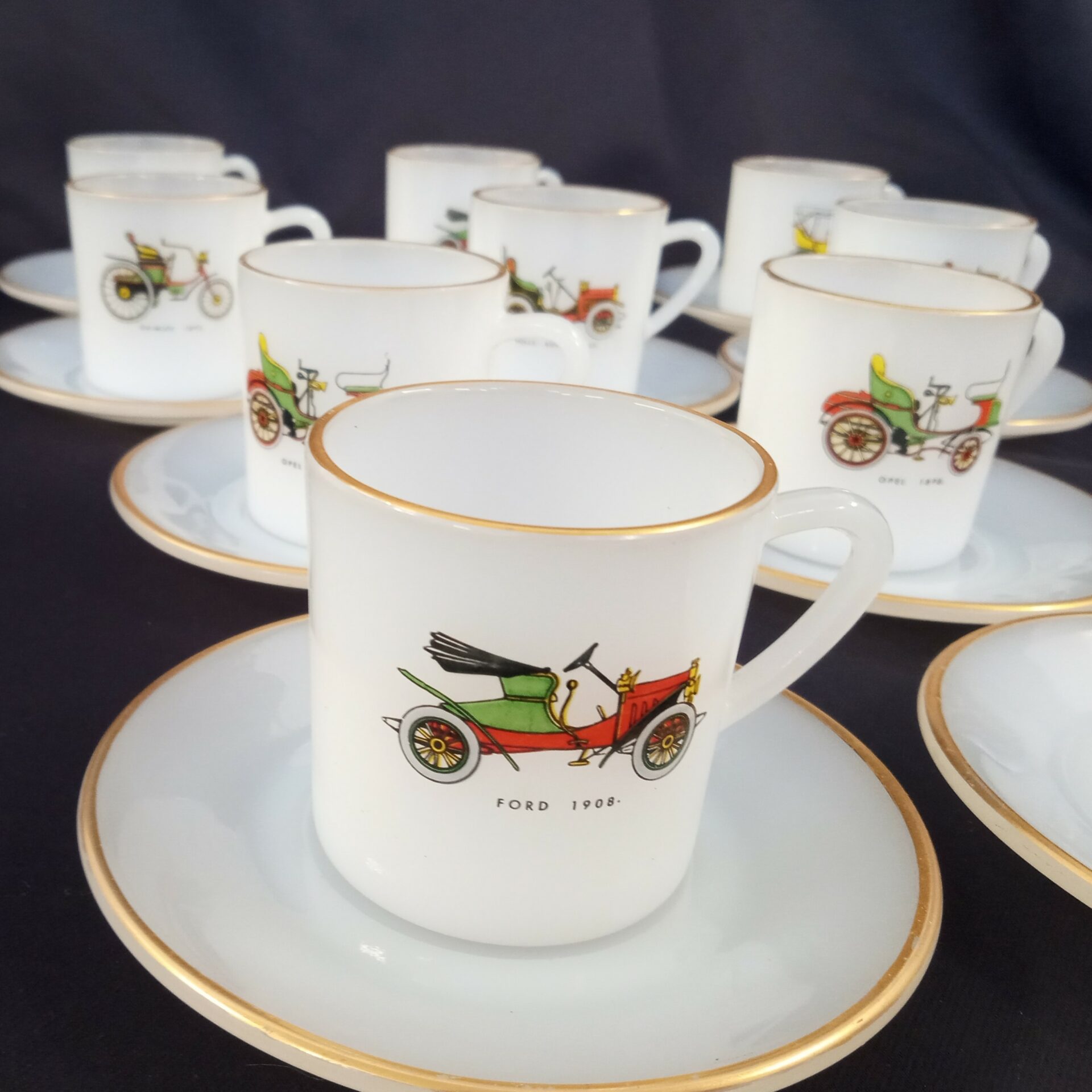 Tasses à Café Arcopal Roses De France - Duo Vintage - Motif Roses - Fabriqué En France