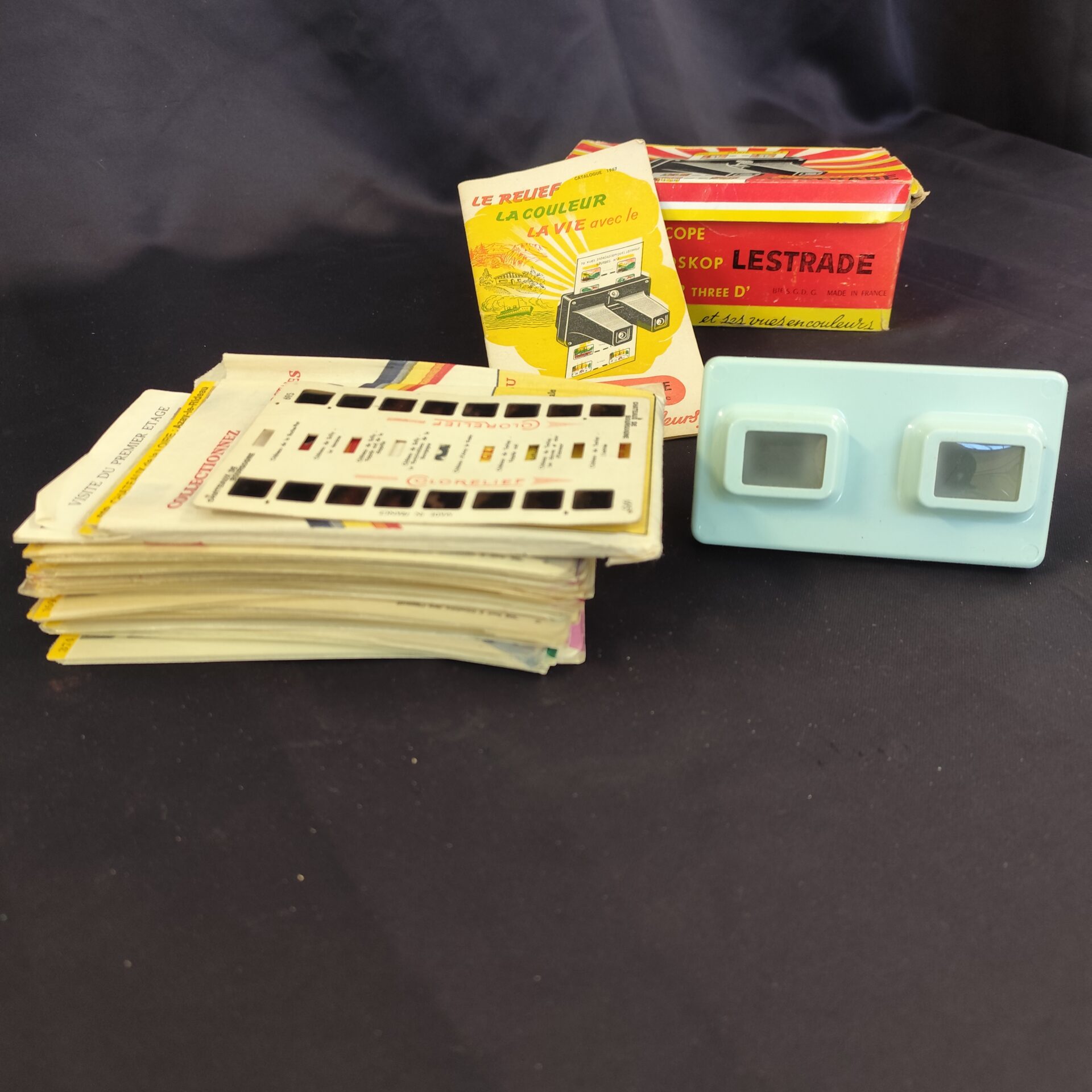 Stéréoscope Lestrade Simplex vintage + lot de nombreuses