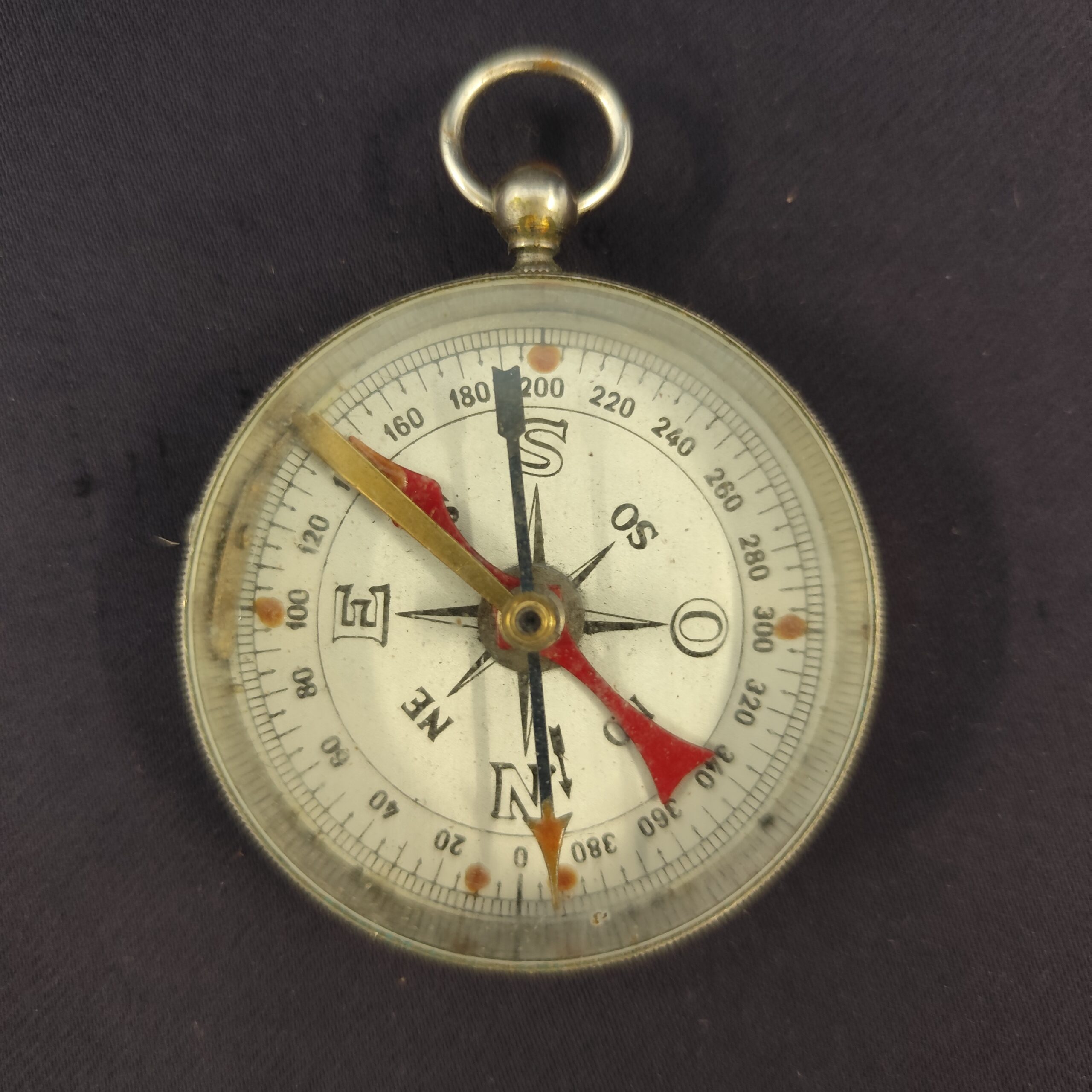 Boussole Ancienne En Laiton - Objet Vintage Occasion