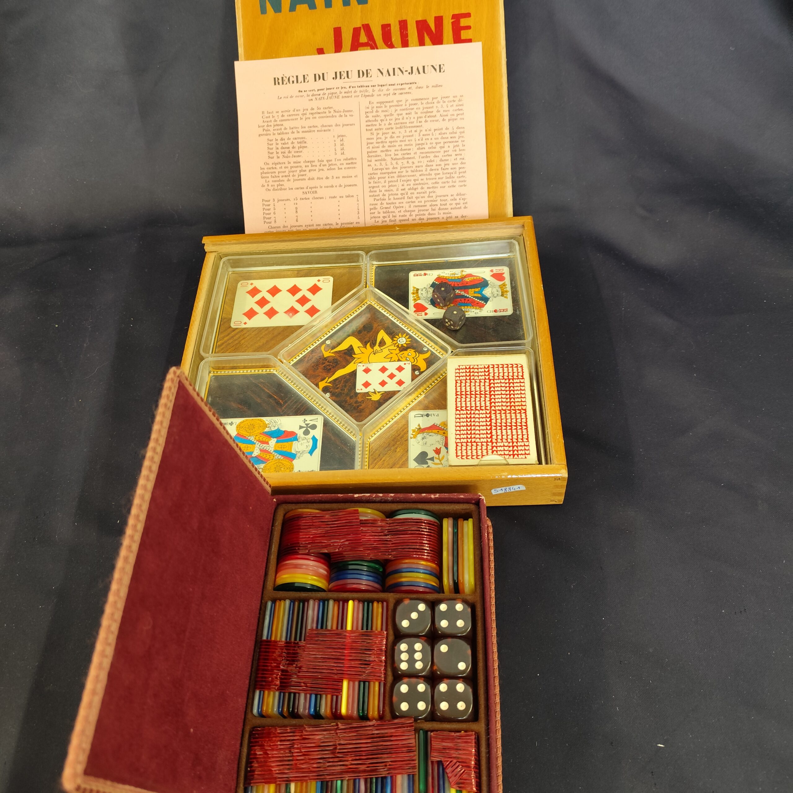 Jeu ancien Nain Jaune en bois. Complet - Collection