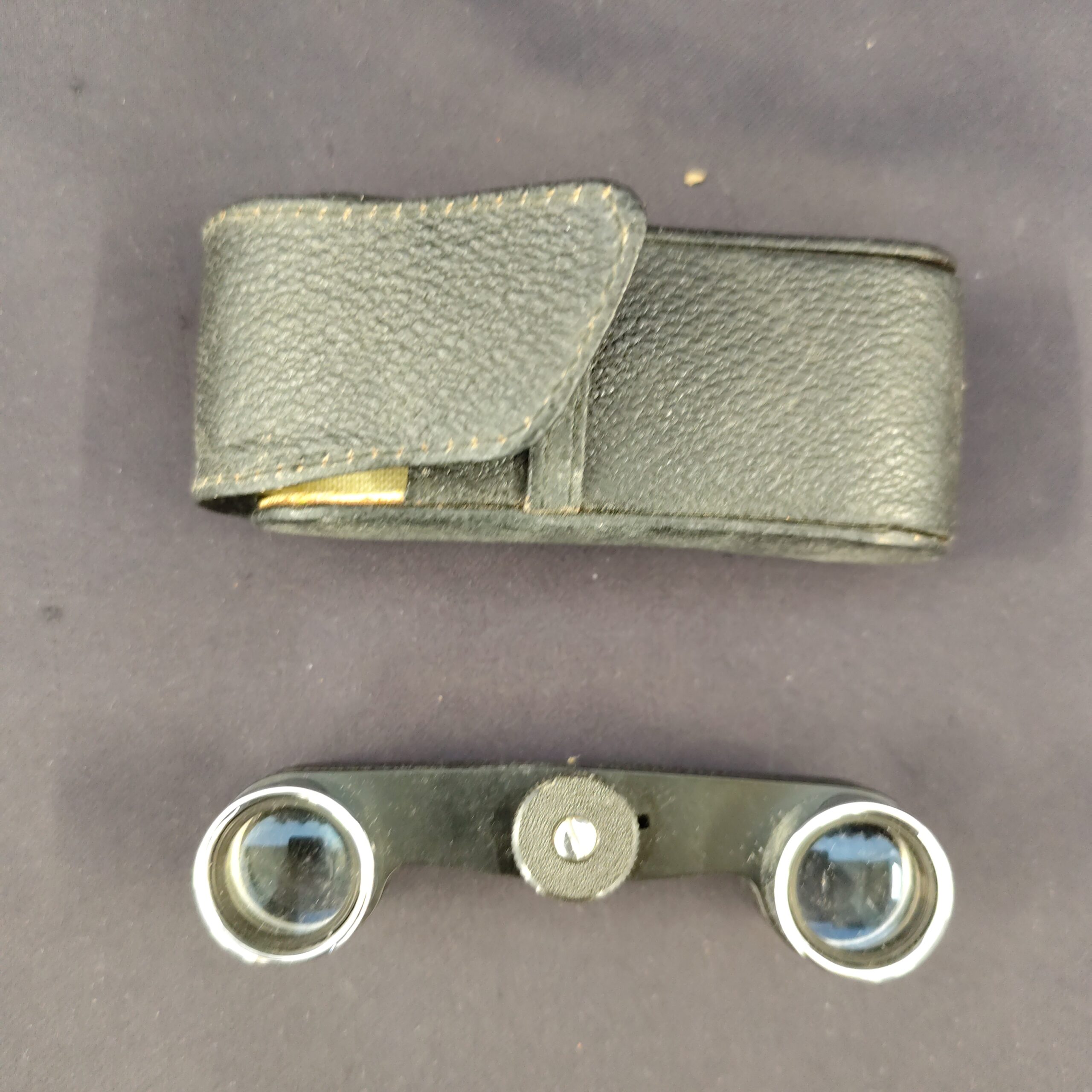 Petite Paire De Jumelles De Théâtre En Nacre Avec Étui-Minaudière - Vintage