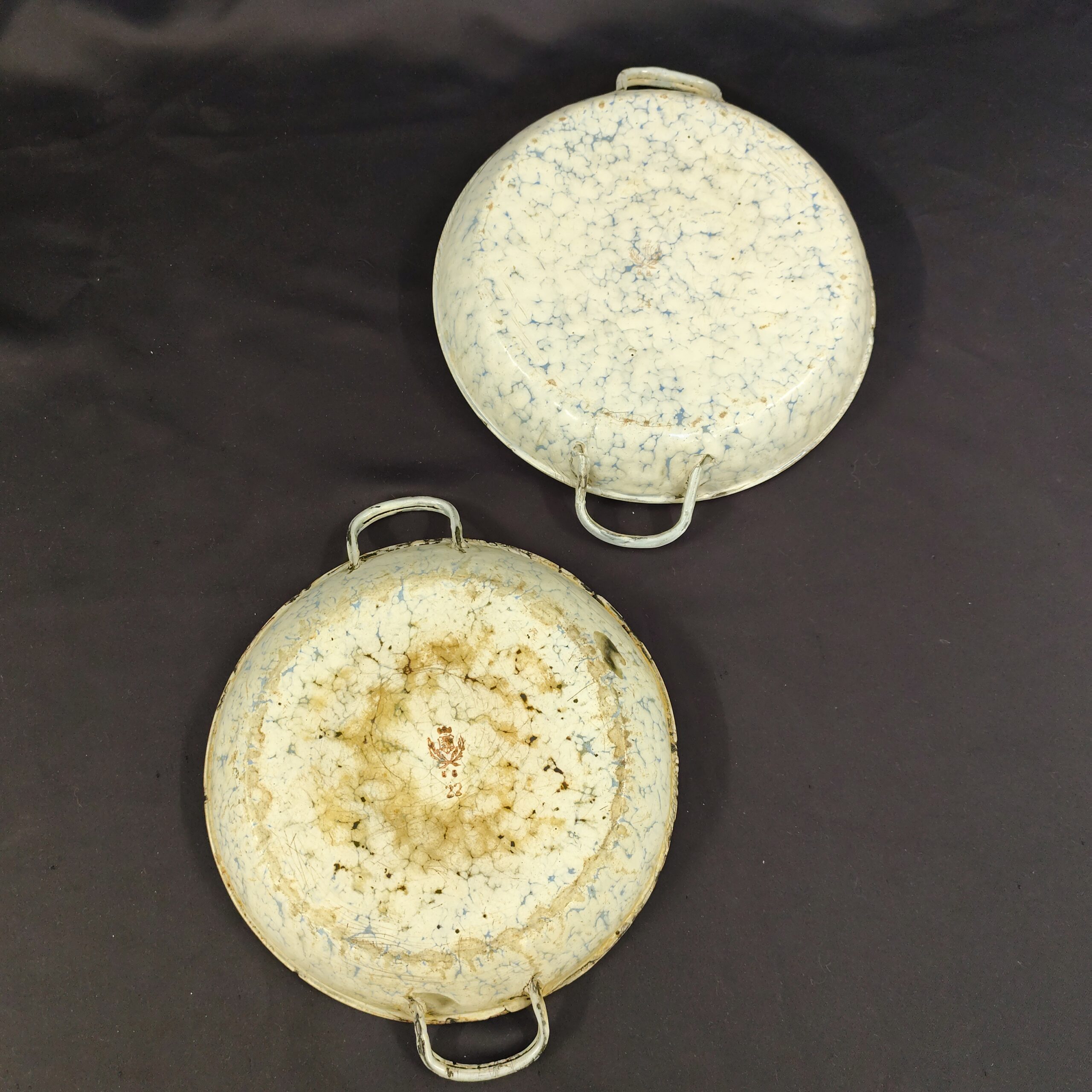 Poêle à Oeufs En Tôle émaillée Jaune, Vintage France Diamètre 23.5 Cm